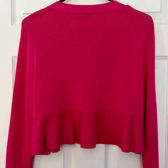 Talbots Pink Ruffled Cardigan Size Large - Picture 2 of 3